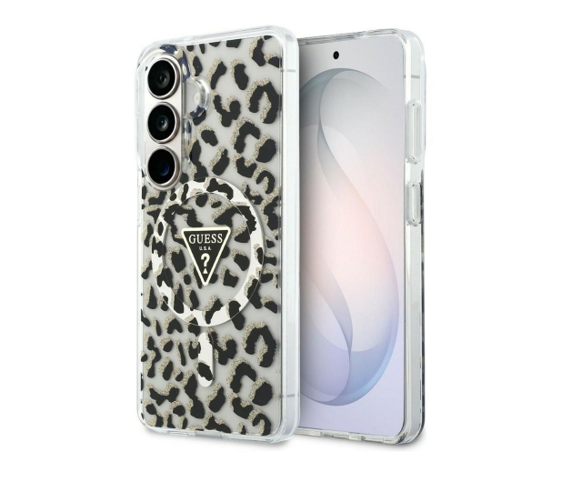 Guess Etui Leopard Print Triangle MagSafe do Galaxy S26 czarny - 1522705 - zdjęcie